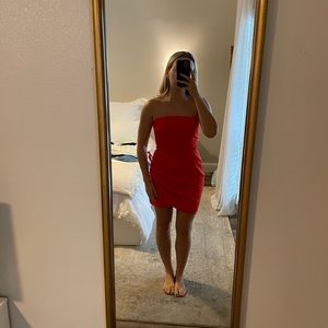 Lovers + friends red tube top cocktail dress